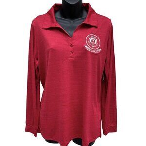 VTG 80s The White House Embroidered Red Popover Two Button Up Top Women’s M
